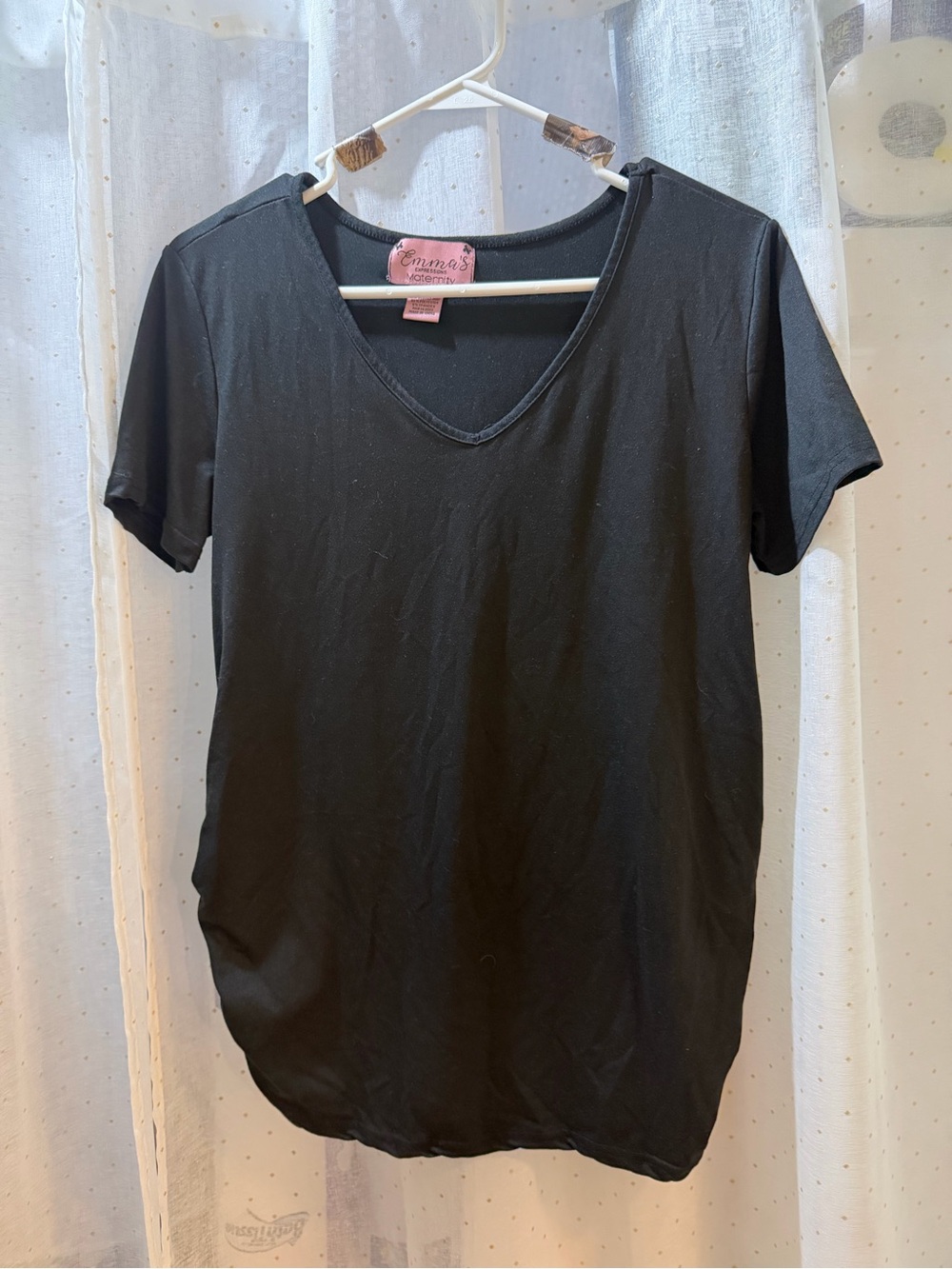 Black V-Neck Maternity Women's Top